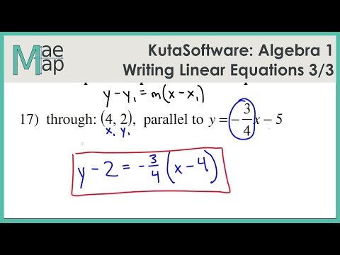 kuta software algebra 1 writing linear equations