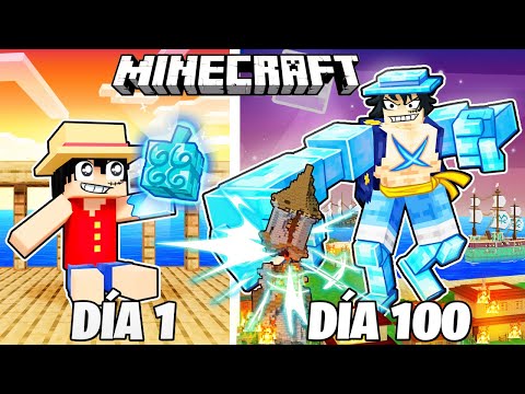 ¡Sobreviví 100 DÍAS como LUFFY DIAMANTE en Minecraft HARDCORE!