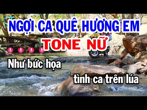 Karaoke Ngợi Ca Quê Hương Em Tone Nữ ( Bm ) Nhạc Sống Siêu Hay | Đồng Sen