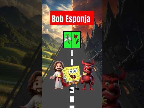 Bob esponja, jesus vs Diabo Qual Hambúrguer você escolhe? #jesus #diablo #bobesponja #deus