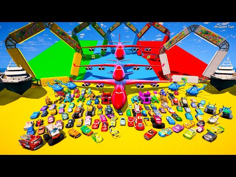 Disney Pixar Cars Unboxing Review | Lightning McQueen Cars High Impact GoGo Logano Mack Truck Racing