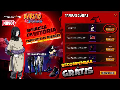 FINALMENTE!! COMO PEGAR O OROCHIMARU GRÁTIS, 2 CALÇAS ANGELICAL, LOJA MISTERIOSA E MAIS - FREE FIRE