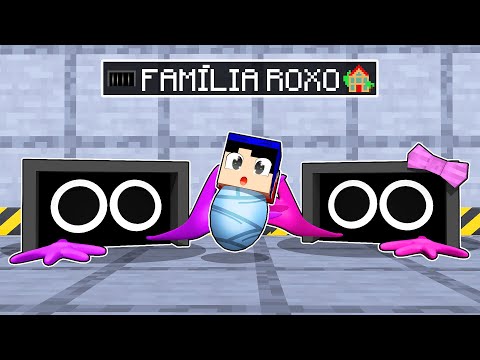 FUI ENCONTRADO PELA FAMÍLIA ROXO de RAINBOW FRIENDS no MINECRAFT!