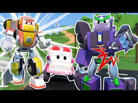 ¡ROBOT MALVADO intenta congelar la AMBULANCIA! ¡Ayúdala, SUPER ROBOT! - Super Robot Transformer