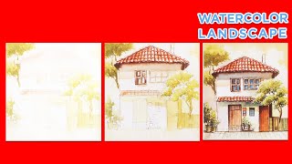 Cách vẽ tranh phong cảnh Nhật bản | Watercolor landcapes painting