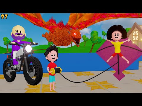 TINU KI SHAITANI (PART 97) | Desi Comedy Video | Kite Comedy | Gulli Bulli | Patang Cartoon