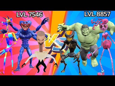 Hulk VS devil huggy wuggy VS Skibidi toilet VS bendy