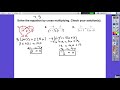 Solving Rational Equations in Algebra 2
