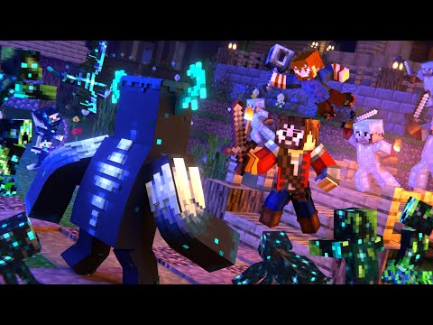 Warden and Sculk Zombie Apocalypse vs Overworld Army (Minecraft Animation Movie)