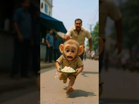 small baby monkey Rio emotional😭 old man food story ❤️