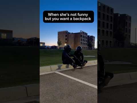 Anything to get that backpack #motorcycle #youtubeshorts #bikelife #funny #couple #shorts