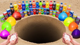Giant Balloons from Toothpaste Eruption with Big Pepsi, Fanta & Coca Cola vs Mentos