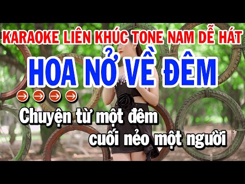 Karaoke Liên Khúc Nhạc Sống Tone Nam Dễ Hát | Hoa Nở Về Đêm