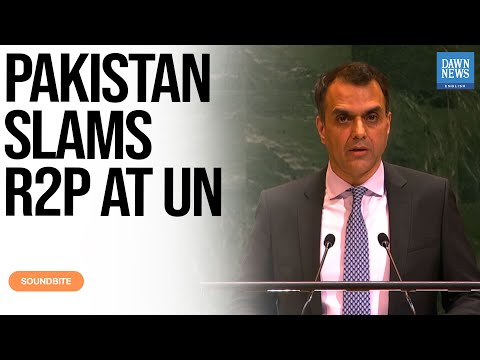 YouTube video thumbnail: Pakistan Slams 'Moral Bankruptcy' of R2P at UN General Assembly
