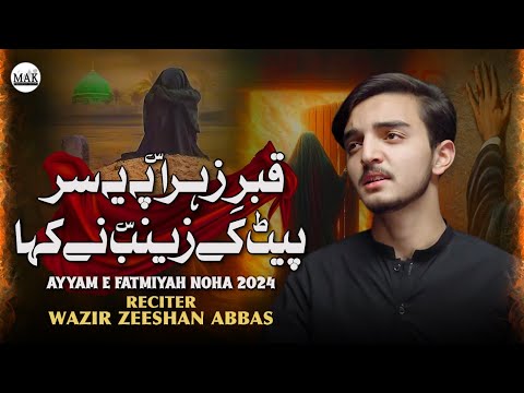 Qabr E Zahra Pa Yah Sir Peet Ke Zainab Ne Kaha | Wazir Zeeshan Abbas | Ayyam E Fatmiyah Noha 2024