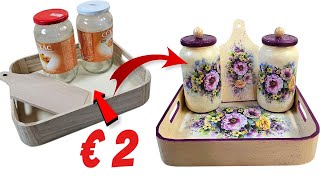 Decoupage with Printer Paper/How to Make a Beautiful Kitchen Set/DIY