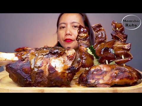 PORK SHANK | GRILLED PIG EAR | MUKBANG ASMR