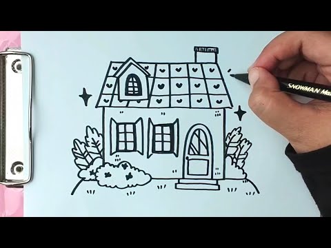 Draw with me - Cara menggambar rumah 🏡