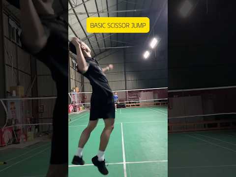 Scissor Jump - Basic badminton #badminton #badmintontraining #badmintonlovers
