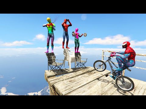 GTA 5 Bicycle Ragdolls Spiderman Carnage VS Spiderman Jumps/Fails | Euphoria Physics | Funny