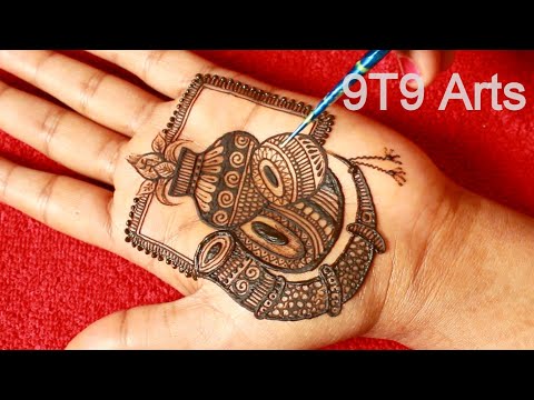 Designer Palm Mehndi for Front Hands||How to Draw Dhol Shehnai Mehndi Designs||Easy & Simple Mehndi