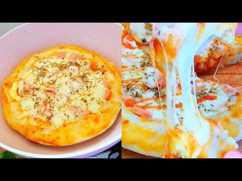 RESEP PIZZA TEFLON RUMAHAN LEMBUT ANTI GAGAL | TANPA TELUR TANPA OVEN HASILNYA EMPUK