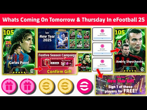 What Is Coming On Tomorrow Monday & Next Thursday In eFootball 2025 !! New Year Gifts & Epics 🤩🔔