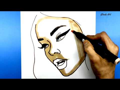 Renkli Kız Çizimi - Pencil Colour Sketch Drawing  - How to Draw Girl #hızlıçizim