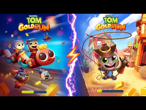 Talking Tom Gold Run Cowboy vs New Year Update - Snake Tom vs Neon Angela vs Talking Ben