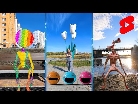 Angry Pacman, SirenHead, Ice scream man and SCP in real life | Funny compilation #shorts VFX