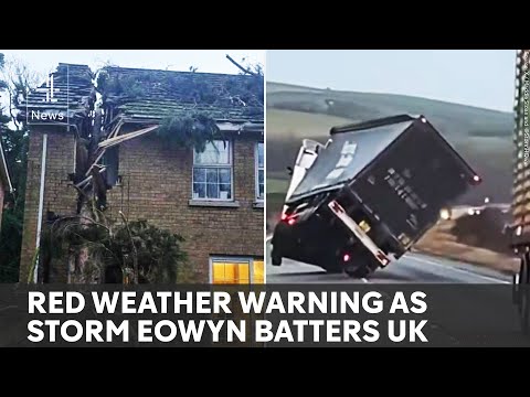 Storm Éowyn: Record winds, schools closed and flights cancelled