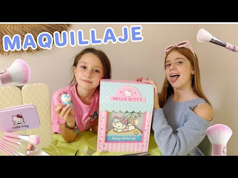 MAQUILLANDOME CON DANIELA GO Y MI NUEVO MAQUILLAJE DE HELLO KITTY de Sheglam! DivertiGuay