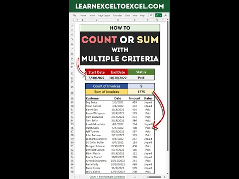 How to Count or Sum based on Multiple Criteria in Excel: Conditional SUM / Conditional COUNT Formula