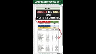 How to Count or Sum based on Multiple Criteria in Excel: Conditional SUM / Conditional COUNT Formula