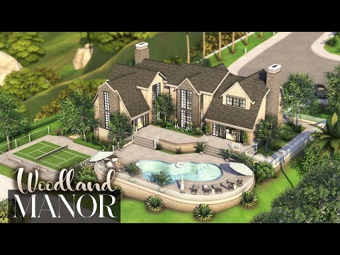 WOODLAND MANOR + CC LIST | 6 Bdr + 5 Bth Luxury Family House | The Sims 4: CC Speed Build