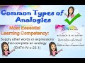 Understanding Analogy Types and Relationships