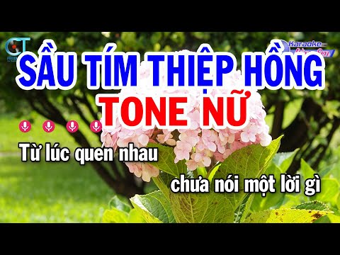 Karaoke Sầu Tím Thiệp Hồng Tone Nữ ( A#m ) Nhạc Sống Hay Nhất | Karaoke Đồng Sen