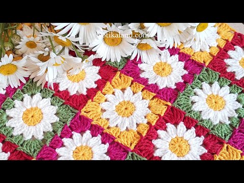 CROCHET EASY Crochet Granny Square Motif #5 How to join motifs