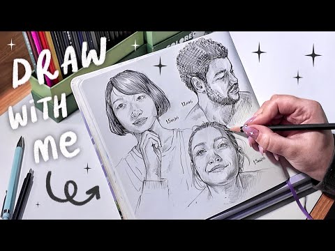 Practice Drawing With Me! ✶ Real-Time ASMR Portrait Sketching Session