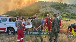 Zjarret rrethojnë disa fshatra, situatë e veshtirë në Delvinë, trë të lënduar e 2 mijë të evakuar