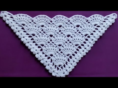 Puntada para Chal Triangular/Triangle Shawl Crochet Tutorial/Reboso a Ganchillo/Tejido a Crochet