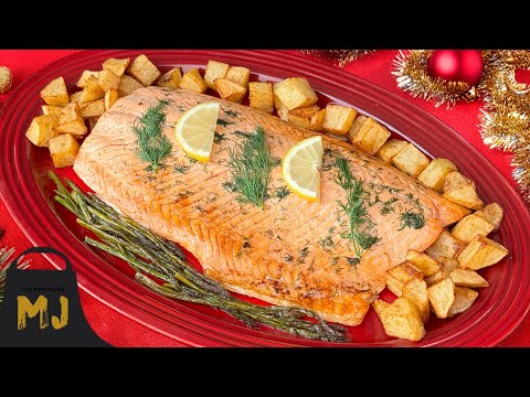 Salmón al horno con patatas | Receta fácil para Navidad