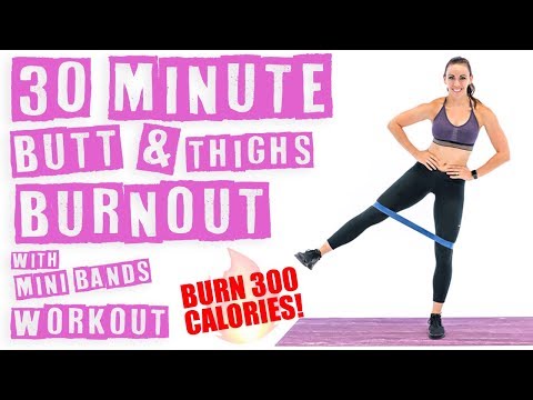 30 Minute Butt and Thighs Burnout With Mini Band Workout 🔥Burn 300 Calories! 🔥