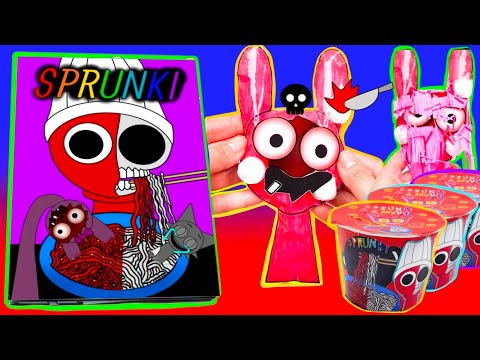 🍜MAKING INCREDIBOX NEW SPRUNKI RAMEN GAME BOOK+🩷HORROR PINK SQUISHY PLAY RAMEN PLAY 스프런키라면 스퀴시 게임북