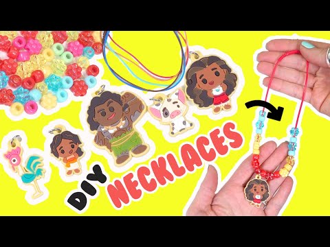 Moana 2 Movie DIY Necklaces with Maui, Simea, Pua Dolls! Crafts for Kids