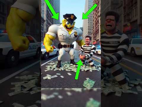 Spongebob's police team catches the thief #spongebob #police #shorts