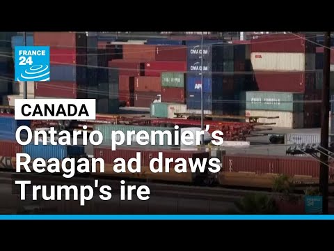 YouTube video thumbnail: Ontario Premier’s Reagan Ad Rekindles Tensions With Trump