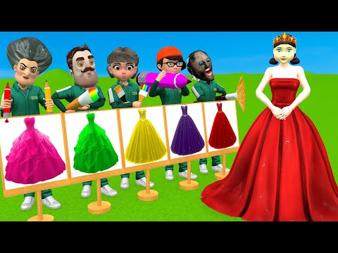 Scary Teacher 3D vs Squid Game Choose Beautiful Princess Dress vs Dressing Room 5 Times Challenger