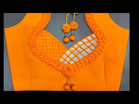 Simple Model Silk Saree Blouse Back Neck Design | Cutting And Stitching Blouse Model |