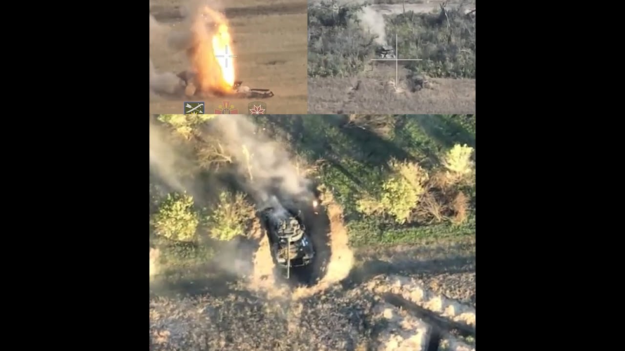 Russian Tanks Destroyed by Very Accurate Artillery Fire